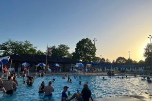 Pool at sunset